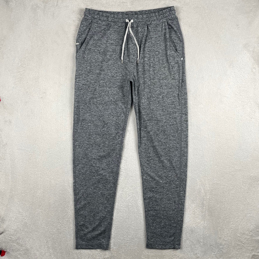 Vuori Ponto Performance Pant Mens Large Gray Stretch Wicking Tapered Gym 29"